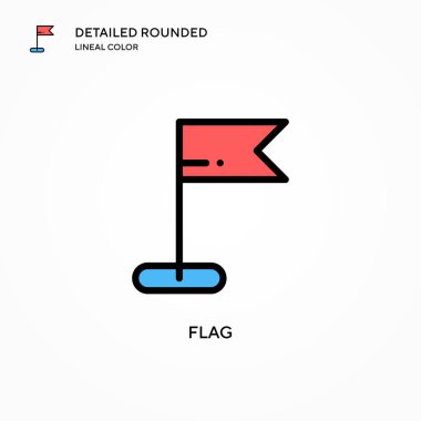 Bayrak vektör simgesi. Modern vektör illüstrasyon kavramları. Düzenlemesi ve kişiselleştirmesi kolay.