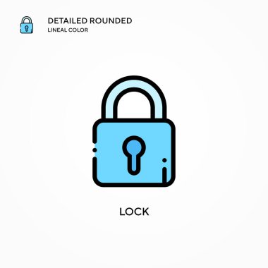 Vektör simgesini kilitle. Modern vektör illüstrasyon kavramları. Düzenlemesi ve kişiselleştirmesi kolay.