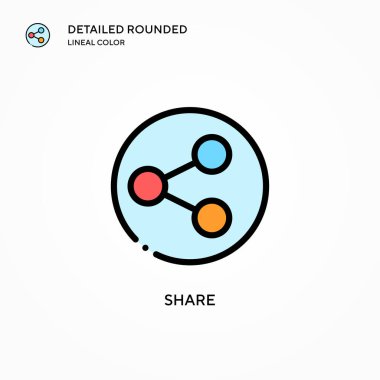 Vektör simgesini paylaş. Modern vektör illüstrasyon kavramları. Düzenlemesi ve kişiselleştirmesi kolay.