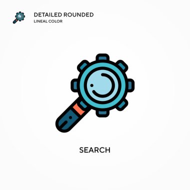 Arama vektör simgesi. Modern vektör illüstrasyon kavramları. Düzenlemesi ve kişiselleştirmesi kolay.