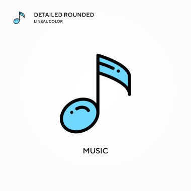 Müzik vektörü simgesi. Modern vektör illüstrasyon kavramları. Düzenlemesi ve kişiselleştirmesi kolay.