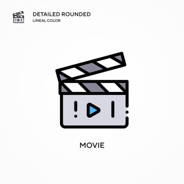 Film vektör simgesi. Modern vektör illüstrasyon kavramları. Düzenlemesi ve kişiselleştirmesi kolay.