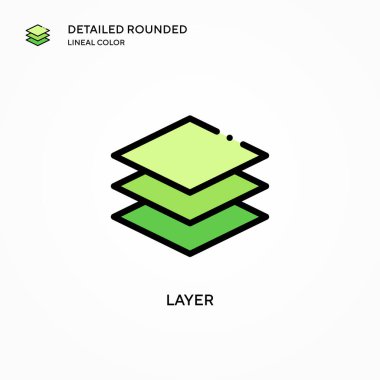 Katman vektör simgesi. Modern vektör illüstrasyon kavramları. Düzenlemesi ve kişiselleştirmesi kolay.