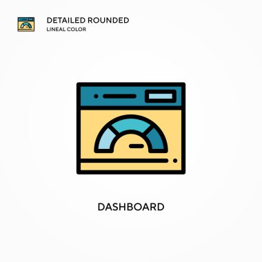 Gösterge paneli vektör simgesi. Modern vektör illüstrasyon kavramları. Düzenlemesi ve kişiselleştirmesi kolay.