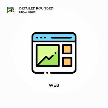 Web vektör simgesi. Modern vektör illüstrasyon kavramları. Düzenlemesi ve kişiselleştirmesi kolay.