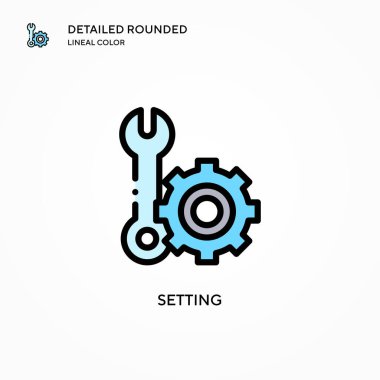 Vektör simgesi ayarlanıyor. Modern vektör illüstrasyon kavramları. Düzenlemesi ve kişiselleştirmesi kolay.