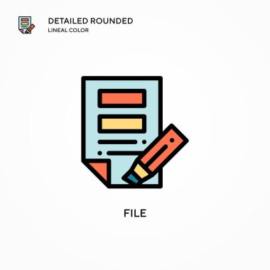 Dosya vektör simgesi. Modern vektör illüstrasyon kavramları. Düzenlemesi ve kişiselleştirmesi kolay.