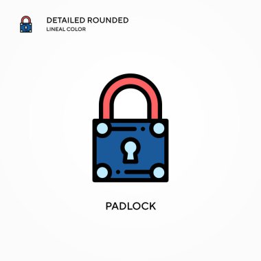 Asma kilit vektör simgesi. Modern vektör illüstrasyon kavramları. Düzenlemesi ve kişiselleştirmesi kolay.