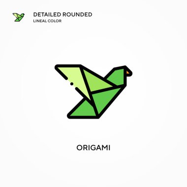 Origami vektör simgesi. Modern vektör illüstrasyon kavramları. Düzenlemesi ve kişiselleştirmesi kolay.
