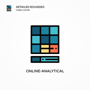 Çevrimiçi analitik vektör simgesi. Modern vektör illüstrasyon kavramları. Düzenlemesi ve kişiselleştirmesi kolay.