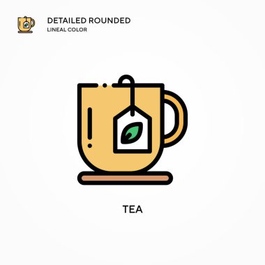 Çay vektör simgesi. Modern vektör illüstrasyon kavramları. Düzenlemesi ve kişiselleştirmesi kolay.