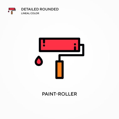 Boya silindirli vektör simgesi. Modern vektör illüstrasyon kavramları. Düzenlemesi ve kişiselleştirmesi kolay.