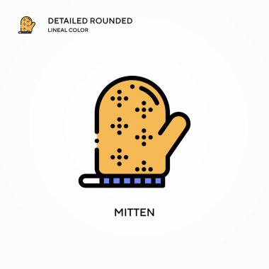 Mitten vektör simgesi. Modern vektör illüstrasyon kavramları. Düzenlemesi ve kişiselleştirmesi kolay.