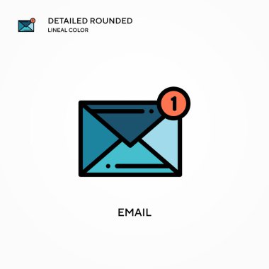 E- posta vektör simgesi. Modern vektör illüstrasyon kavramları. Düzenlemesi ve kişiselleştirmesi kolay.