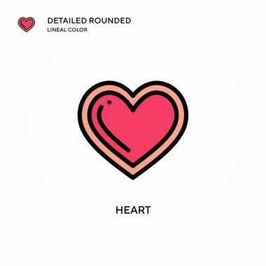 Kalp vektör simgesi. Modern vektör illüstrasyon kavramları. Düzenlemesi ve kişiselleştirmesi kolay.