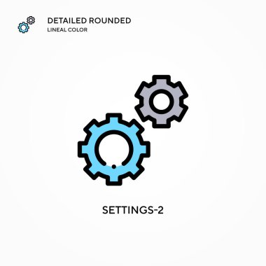 Ayarlar-2 vektör simgesi. Modern vektör illüstrasyon kavramları. Düzenlemesi ve kişiselleştirmesi kolay.
