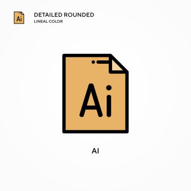 Ai vektör simgesi. Modern vektör illüstrasyon kavramları. Düzenlemesi ve kişiselleştirmesi kolay.