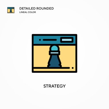 Strateji vektör simgesi. Modern vektör illüstrasyon kavramları. Düzenlemesi ve kişiselleştirmesi kolay.