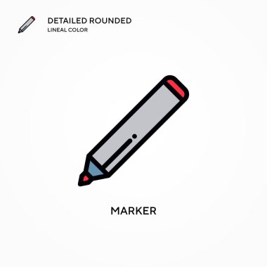 İşaretleyici vektör simgesi. Modern vektör illüstrasyon kavramları. Düzenlemesi ve kişiselleştirmesi kolay.