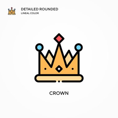 Crown vektör simgesi. Modern vektör illüstrasyon kavramları. Düzenlemesi ve kişiselleştirmesi kolay.