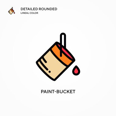 Boya kovası vektör simgesi. Modern vektör illüstrasyon kavramları. Düzenlemesi ve kişiselleştirmesi kolay.