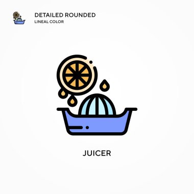 Meyve sıkacağı vektör simgesi. Modern vektör illüstrasyon kavramları. Düzenlemesi ve kişiselleştirmesi kolay.