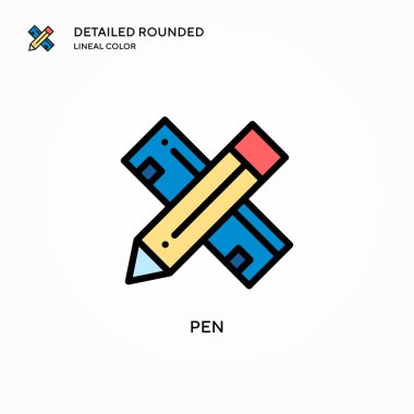 Kalem vektör simgesi. Modern vektör illüstrasyon kavramları. Düzenlemesi ve kişiselleştirmesi kolay.