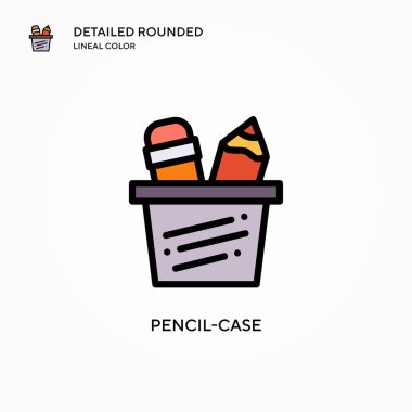 Kalem kutusu vektör simgesi. Modern vektör illüstrasyon kavramları. Düzenlemesi ve kişiselleştirmesi kolay.