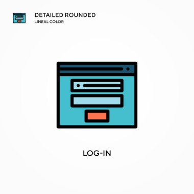 Giriş vektör simgesi. Modern vektör illüstrasyon kavramları. Düzenlemesi ve kişiselleştirmesi kolay.