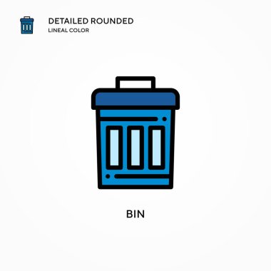 Çöp kutusu vektör simgesi. Modern vektör illüstrasyon kavramları. Düzenlemesi ve kişiselleştirmesi kolay.