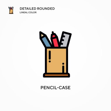 Kalem kutusu vektör simgesi. Modern vektör illüstrasyon kavramları. Düzenlemesi ve kişiselleştirmesi kolay.