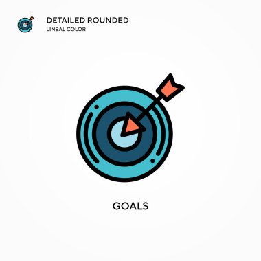 Hedef vektör simgesi. Modern vektör illüstrasyon kavramları. Düzenlemesi ve kişiselleştirmesi kolay.