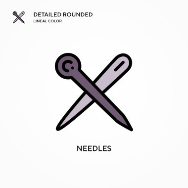 İğne vektör simgesi. Modern vektör illüstrasyon kavramları. Düzenlemesi ve kişiselleştirmesi kolay.