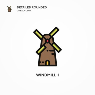 Windmill-1 vektör simgesi. Modern vektör illüstrasyon kavramları. Düzenlemesi ve kişiselleştirmesi kolay.