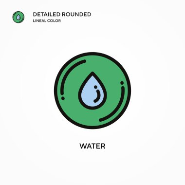 Su vektör simgesi. Modern vektör illüstrasyon kavramları. Düzenlemesi ve kişiselleştirmesi kolay.