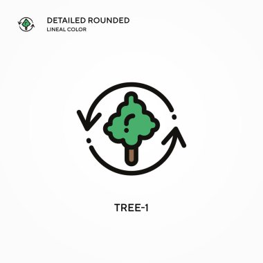 Ağaç-1 vektör simgesi. Modern vektör illüstrasyon kavramları. Düzenlemesi ve kişiselleştirmesi kolay.