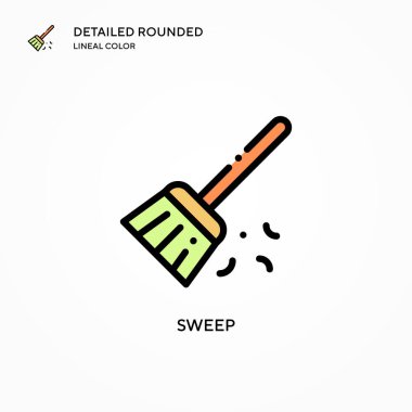 Süpür vektör simgesi. Modern vektör illüstrasyon kavramları. Düzenlemesi ve kişiselleştirmesi kolay.