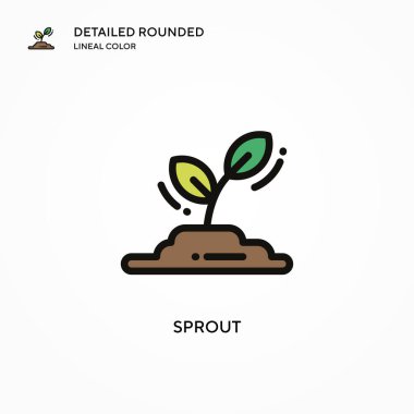 Filiz vektör simgesi. Modern vektör illüstrasyon kavramları. Düzenlemesi ve kişiselleştirmesi kolay.
