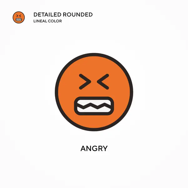Angry Vector Icon Modern Vector Illustration Concepts Easy Edit Customize — Stock Vector