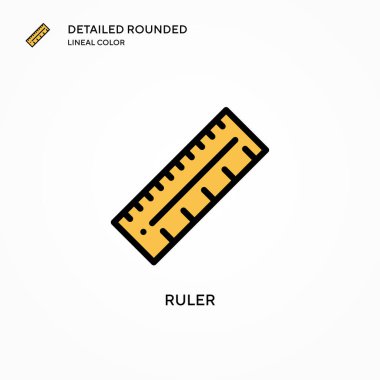 Cetvel vektör simgesi. Modern vektör illüstrasyon kavramları. Düzenlemesi ve kişiselleştirmesi kolay.