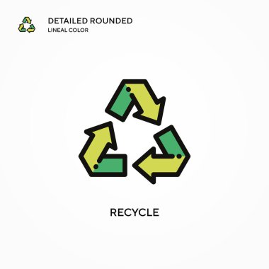 Vektör simgesini geri dönüştür. Modern vektör illüstrasyon kavramları. Düzenlemesi ve kişiselleştirmesi kolay.