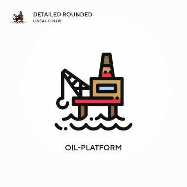 Petrol platformu vektör simgesi. Modern vektör illüstrasyon kavramları. Düzenlemesi ve kişiselleştirmesi kolay.