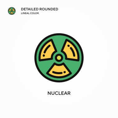 Nükleer vektör simgesi. Modern vektör illüstrasyon kavramları. Düzenlemesi ve kişiselleştirmesi kolay.