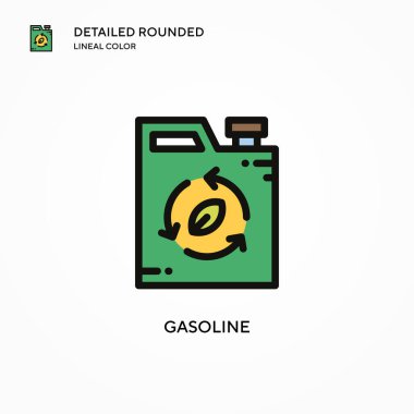 Benzin vektör ikonu. Modern vektör illüstrasyon kavramları. Düzenlemesi ve kişiselleştirmesi kolay.