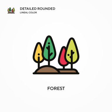 Orman vektör simgesi. Modern vektör illüstrasyon kavramları. Düzenlemesi ve kişiselleştirmesi kolay.