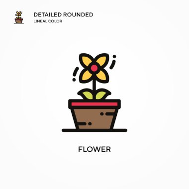 Çiçek vektör simgesi. Modern vektör illüstrasyon kavramları. Düzenlemesi ve kişiselleştirmesi kolay.