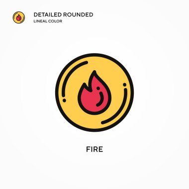 Vektör simgesini ateşle. Modern vektör illüstrasyon kavramları. Düzenlemesi ve kişiselleştirmesi kolay.