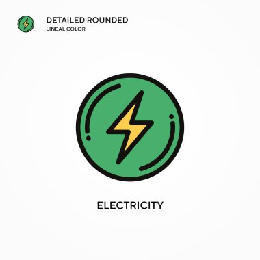 Elektrik vektör simgesi. Modern vektör illüstrasyon kavramları. Düzenlemesi ve kişiselleştirmesi kolay.