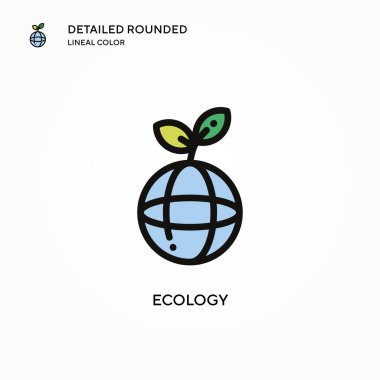 Ekoloji vektör simgesi. Modern vektör illüstrasyon kavramları. Düzenlemesi ve kişiselleştirmesi kolay.