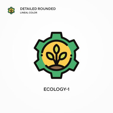 Ekoloji-1 vektör simgesi. Modern vektör illüstrasyon kavramları. Düzenlemesi ve kişiselleştirmesi kolay.